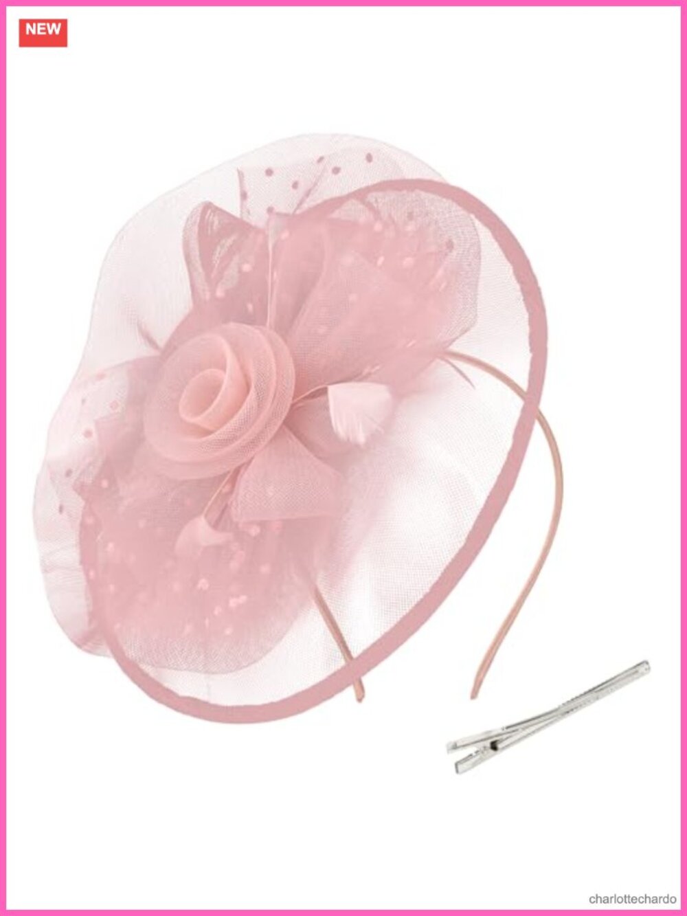 Women's Fascinator Headband Clip Polka Dot Tulle Tea Party Hat